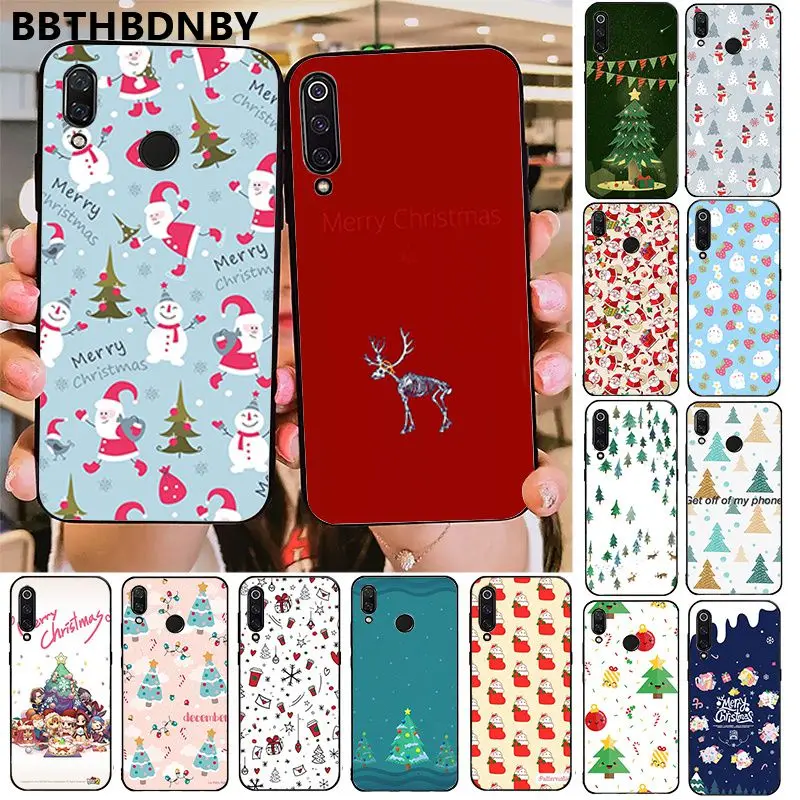 Чехол для телефона милый Рождественский из ТПУ мягкий силиконовый черный чехол