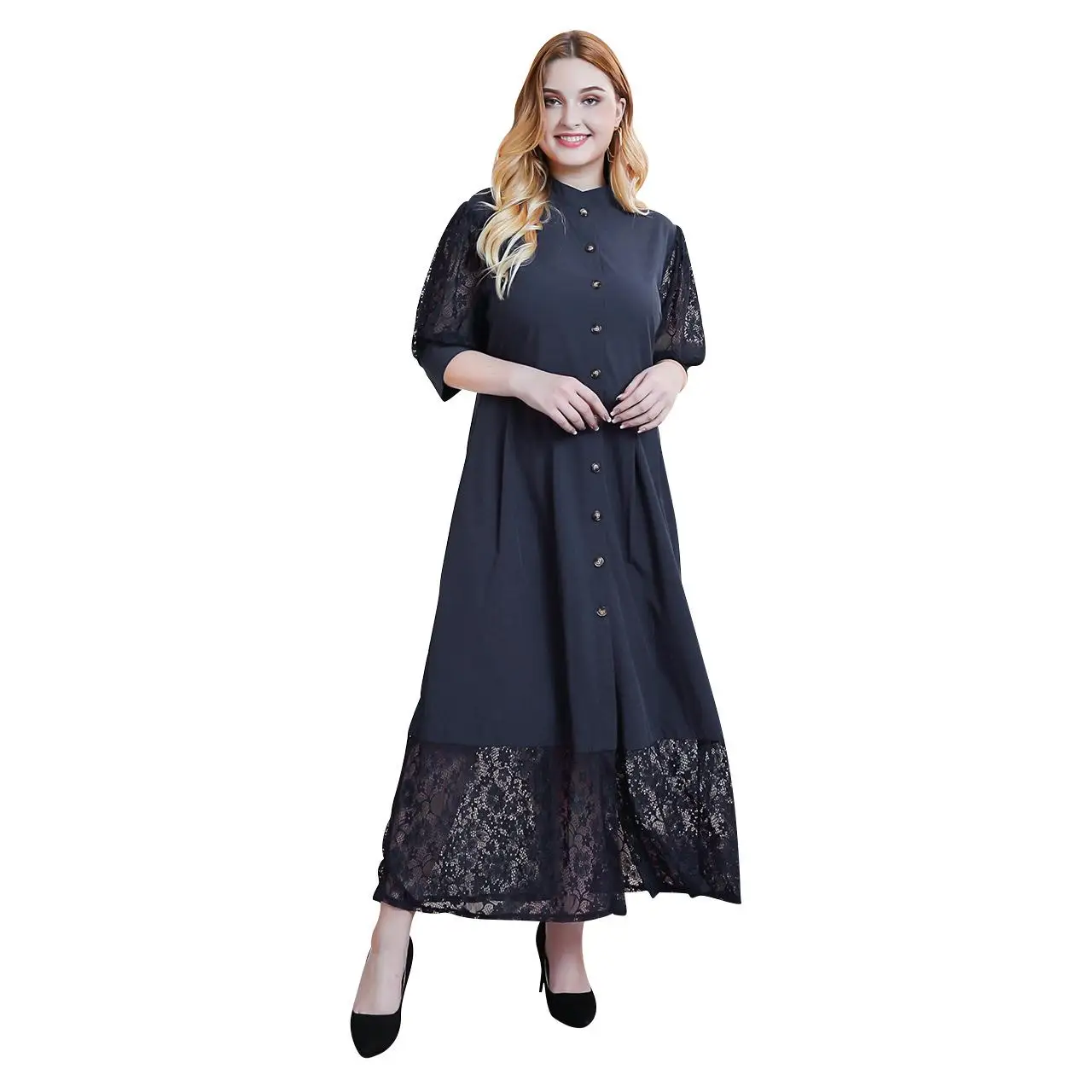 4xl кружевное лоскутное Макси платье большого размера женское винтажное