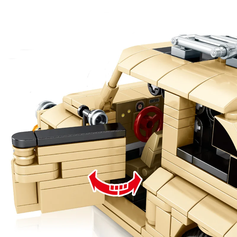 

Classic Red Vintage Car City Classic Car Creator Ideas High-tech Series Building Blocks Brick Toys Kids Birthday Car Gift Set