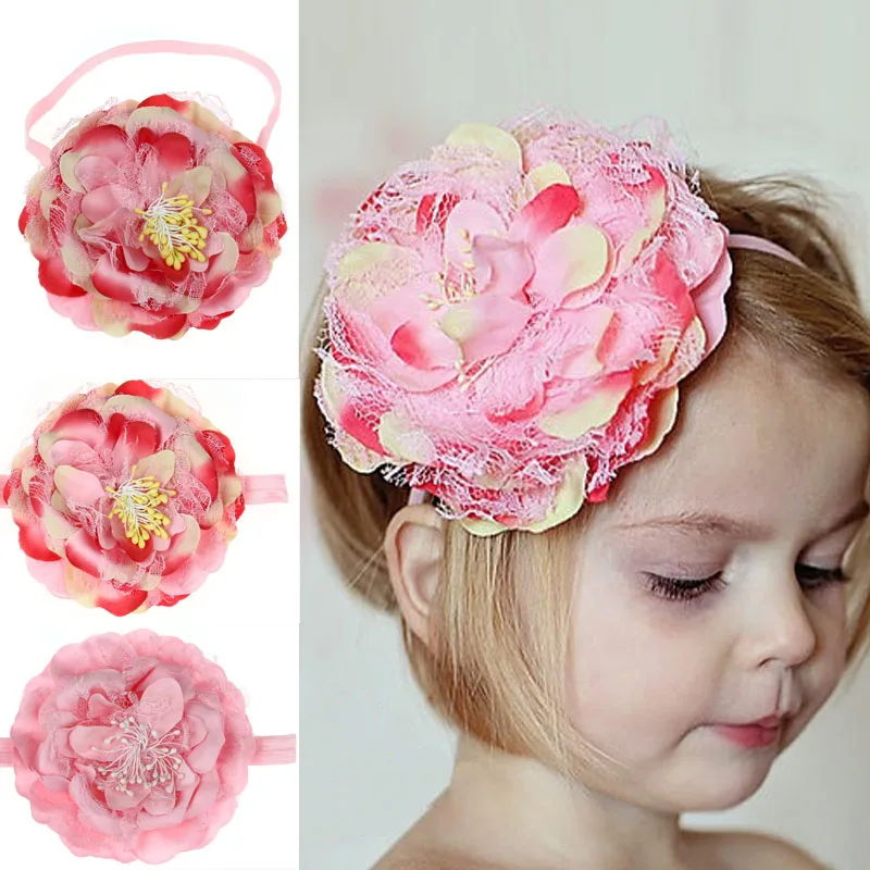 Kids Elastic flower headband Headbands Hair Girls baby Bowknot Hairband girl accessories set photography | Мать и ребенок