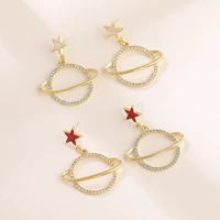 vg 6ym new fashion gold color metal star earth drop earrings cute dangle earrings for women party jewelry accessories wholesale