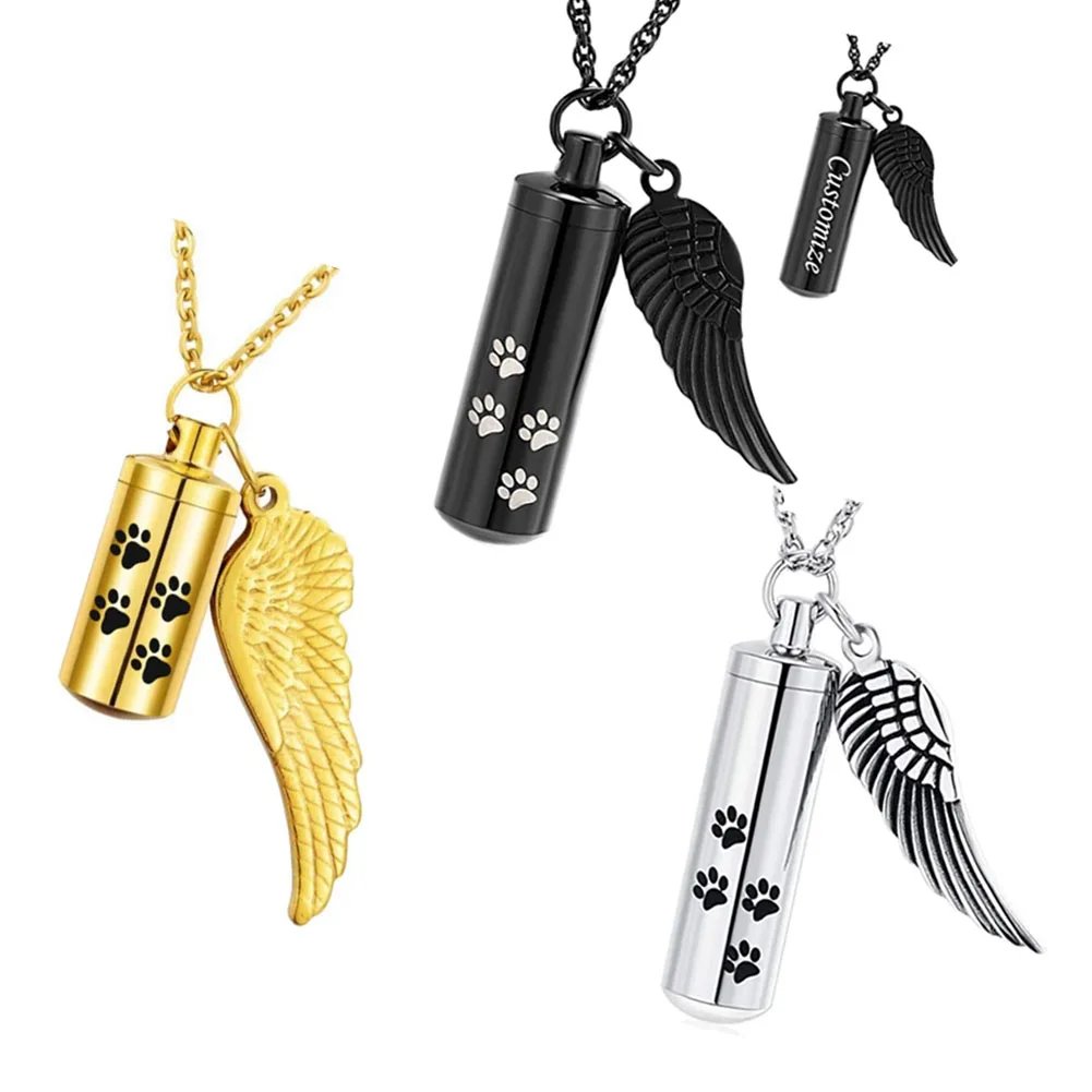 Ожерелье из нержавеющей стали в виде лапы питомца кошки собаки ожерелье для урны