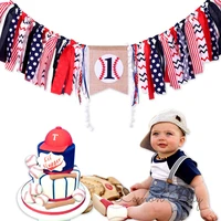 baseball themed baby birthday party decoration high chair banner baby boy birthday photo prop
