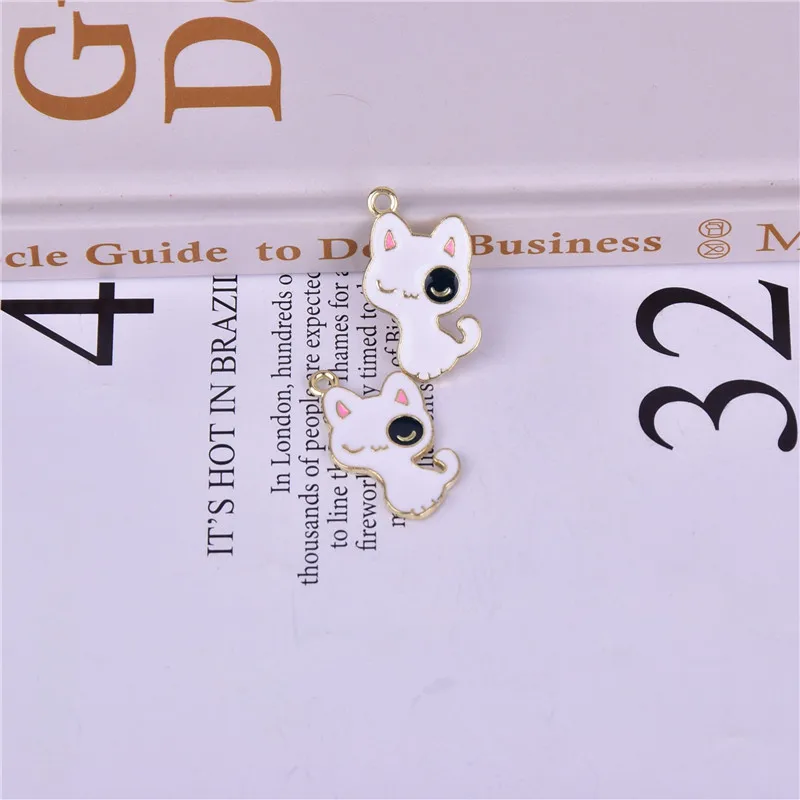 10 звёзд симпатичная черно-белая эмалированная металлическая подвеска в виде