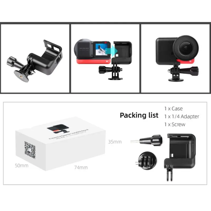 2020 Popular New 1Set Quick Release Protective Frame Mounting Bracket with 1/4 Adapter Screw for Insta360 ONE R Action Camera enlarge