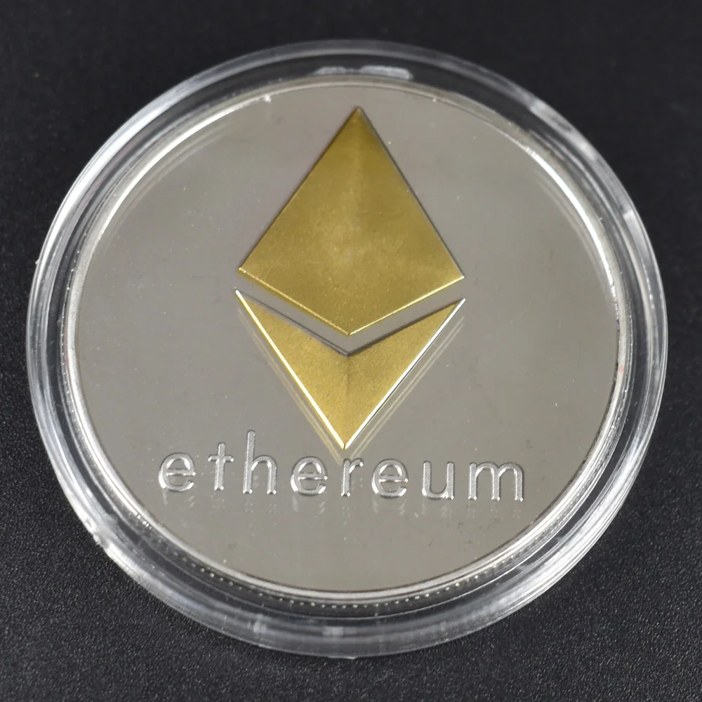 2 color eth 1 шт. горячая Распродажа дешевая Золотая монета Биткоин с пластиковой оболочкой битная монета BTC криптовалюта физическая металлическая монета для сортировки - Цвет: 2 color eth