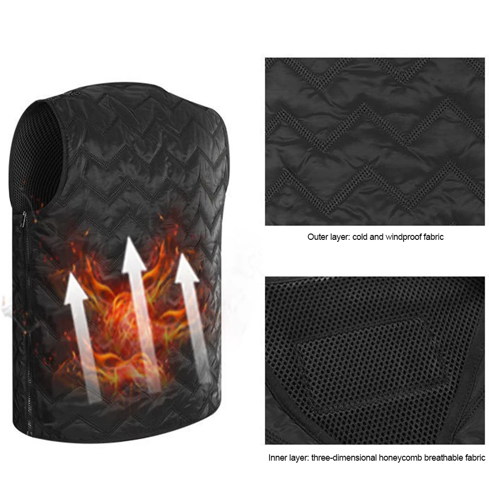 Мужская и женская уличная USB Инфракрасная нагревательная жилетка зимняя гибкая
