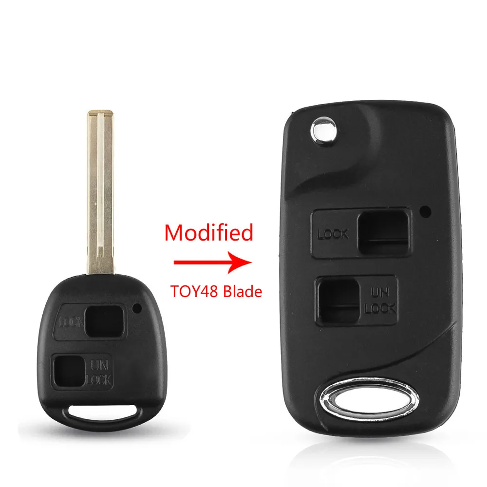 Model 1 KEYYOU удаленное головка ключа для Toyota Yaris Prado Tarago Camry Corolla Land Cruiser RAV4 Avalon эхо Авто 2/3 чехол для ключей с кнопками - Цвет: Model 1