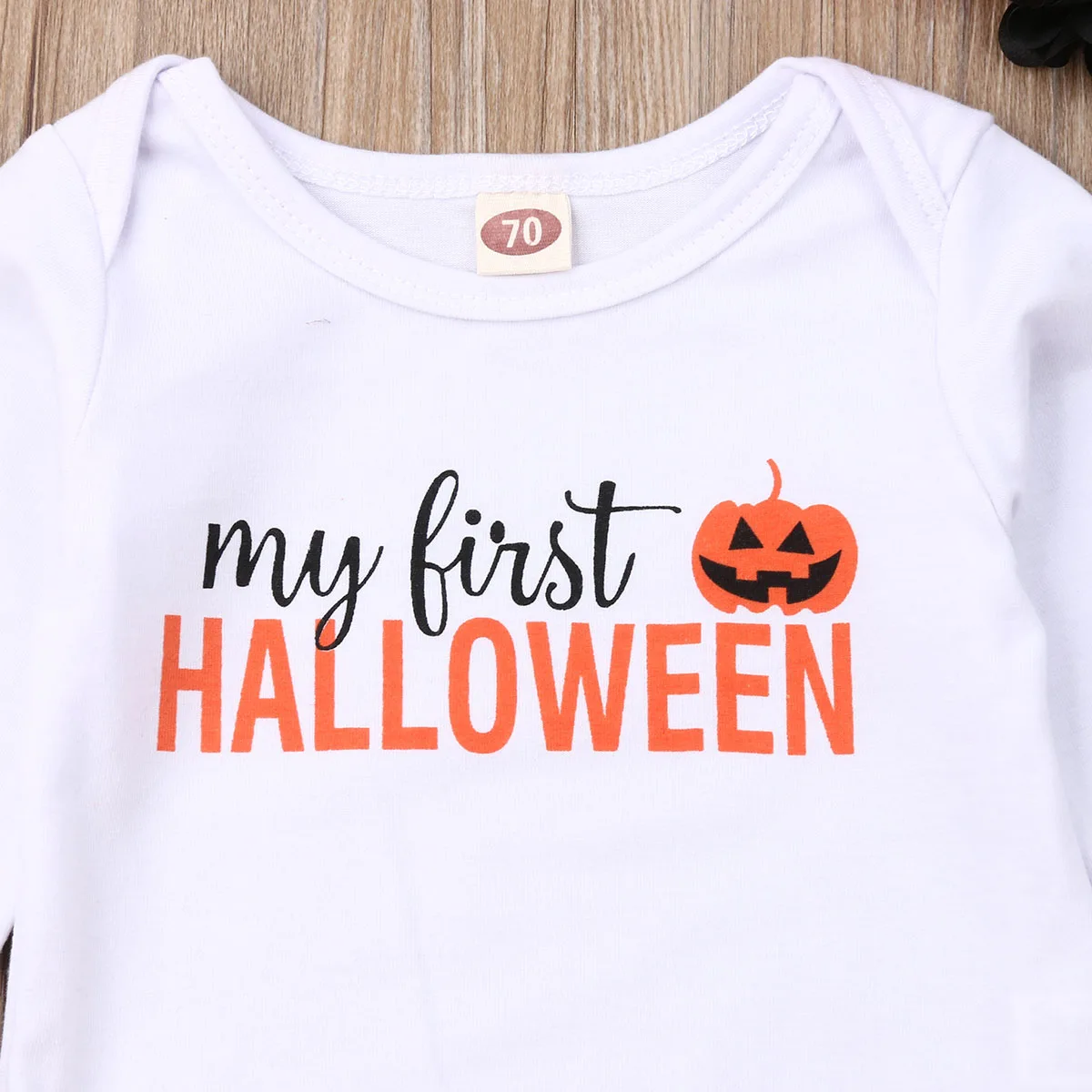 2 шт. детский белый комбинезон с длинным рукавом + Оранжевая Кружевная юбка пачка