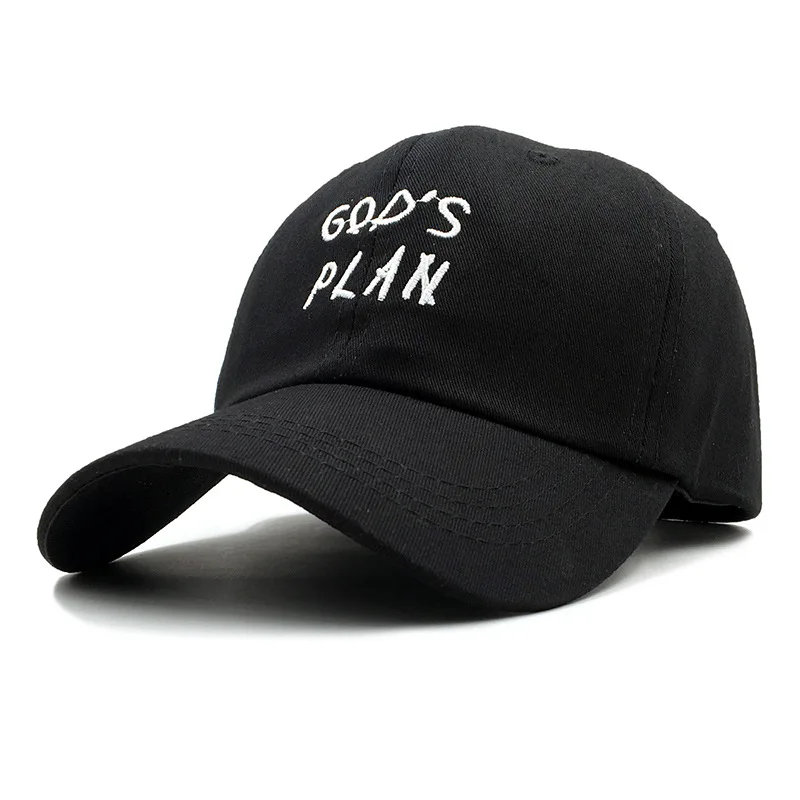 

God's Plan Embroidered Baseball Cap Men Snapback Hip Hop Cap Drake Fans Duck Tongue Hat Rapper Women Sun Visors Casquette Couple