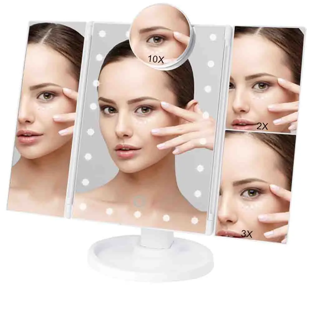 Сенсорный экран зеркало для макияжа с 22 светодиодный светильник 1X/2X/3X/10X