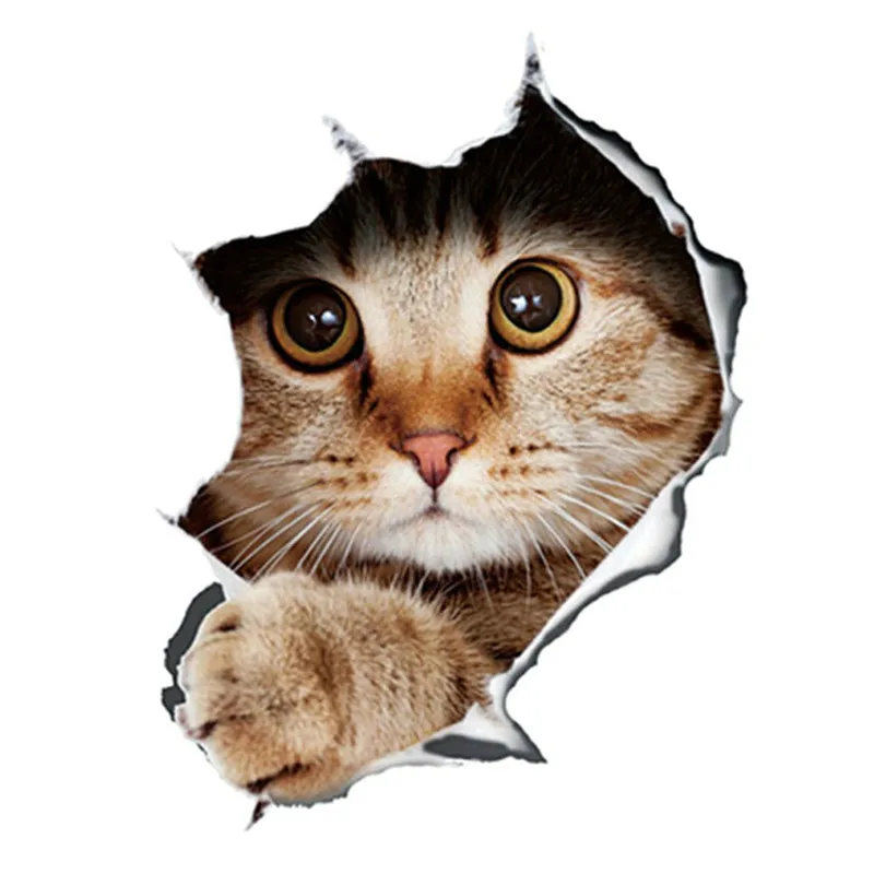 

PVC Car Stickers Decor Motorcycle Decals 3D Anime Funny Creative Personality Kitten Decorative Accessories Creative ,18cm*13cm