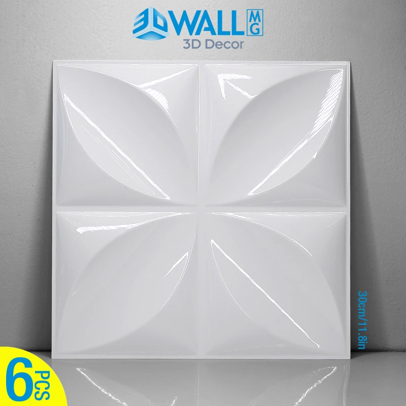 6 шт./лот 3D стерео глянцевая/матовая обои рельеф стены искусства Панель наклейки