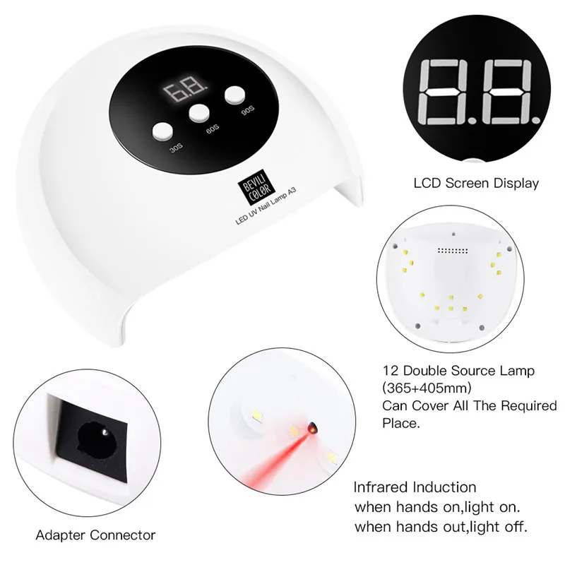 

36W Quick-drying Lamp Dryer Led Lamp Nail Rubber Nail Polish Lamp Curing Gel Manicure Lamp USB Drying Nail Tool