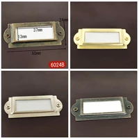 10pcs antique metal label pull frame file name card holder for furniture cabinet drawer box case hardware 2460mm