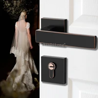 1set bedroom door zinc alloy solid wood door lock mute split american minimalist interior handle lock gf68