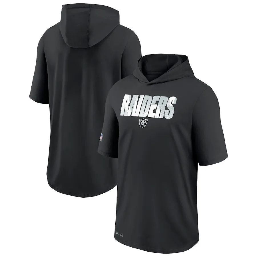 

Las Vegas Black Men's Raiders Sideline Playbook Hoodie Performance T-Shirt