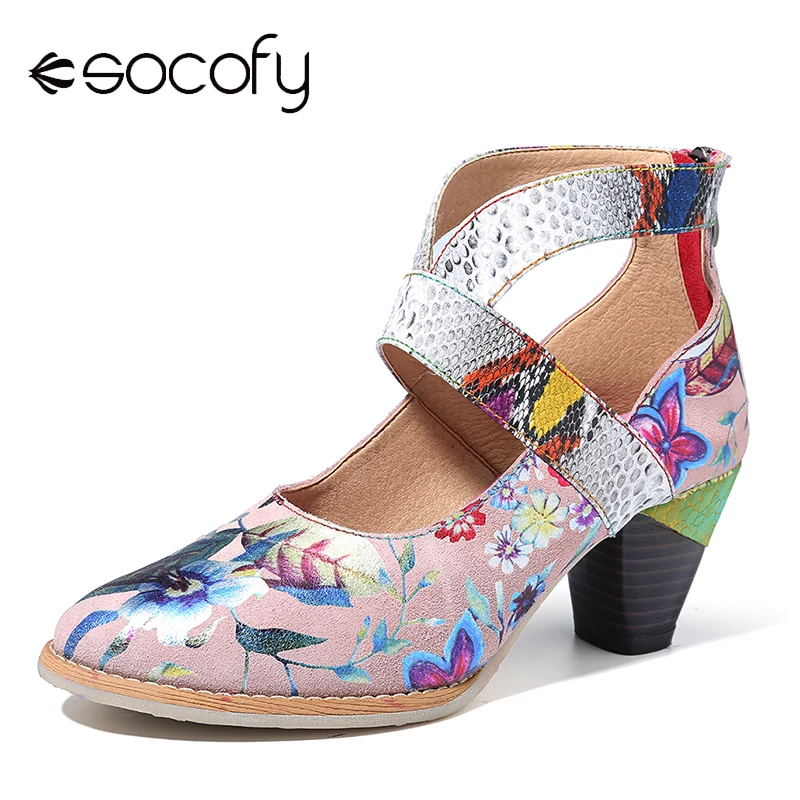 Женские сандалии из змеиной кожи SOCOFY удобные комбинированные натуральной на