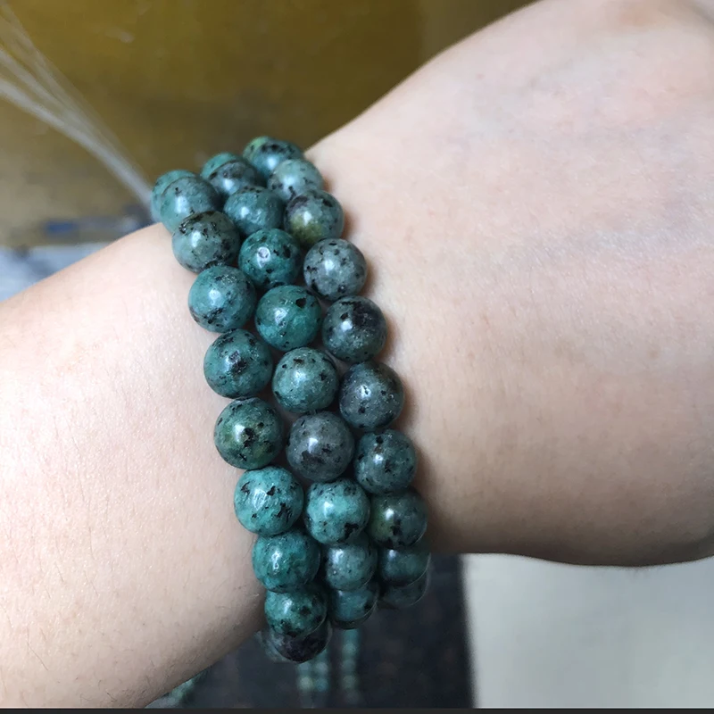 Натуральный камень африканская Бирюза Камень круглые бусины на возраст 6 8 10 12 лет