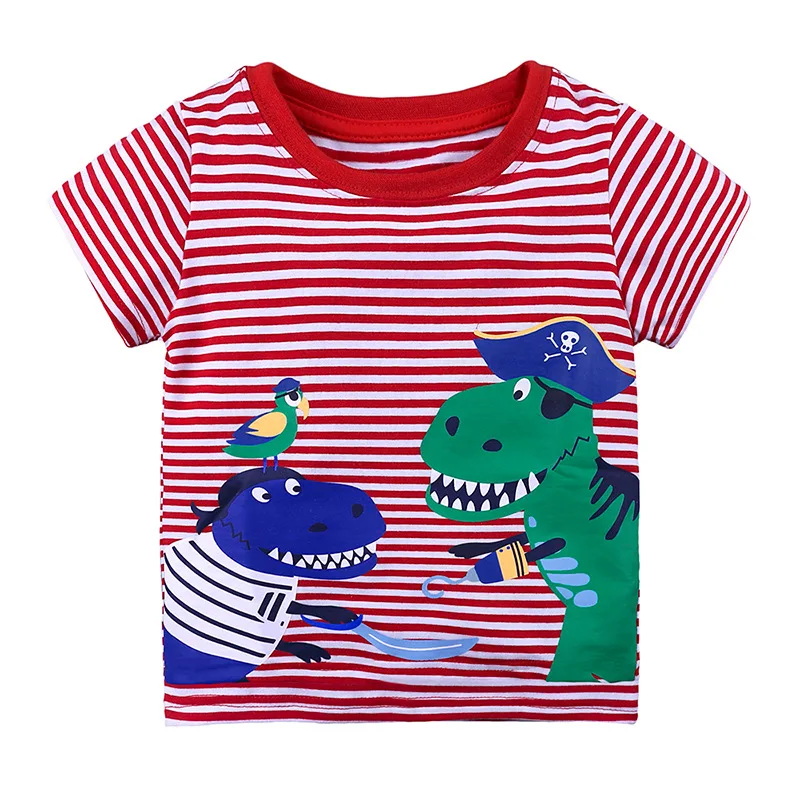 

2020 Summer Children's Boy Girl Short Sleeve T-shirt Cotton Dinosaur Print Top Casual Cute T shirt for Boys Clothing Shirt