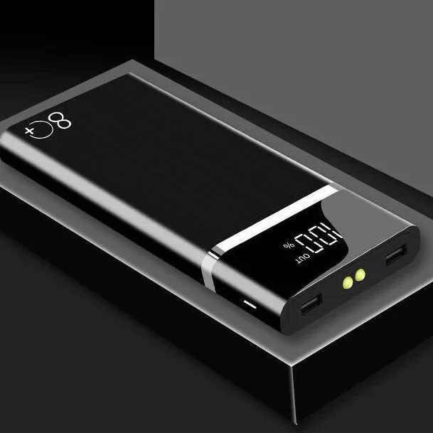 Black 12000mAh 16000mAh power Bank светодиодный дисплей двойной светодиодный внешний аккумулятор для iPhone XS MAX samsung Xiaomi huawei LG power bank - Цвет: Black 12000mAh