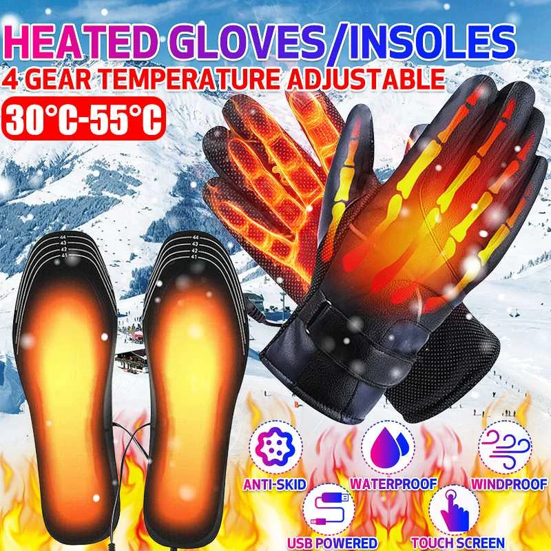 

Motorcycle Electric Gloves Heated Water-resistant Motorbike Bike Motor Gloves Winter Windproof USB Powered Riding Heating Gloves