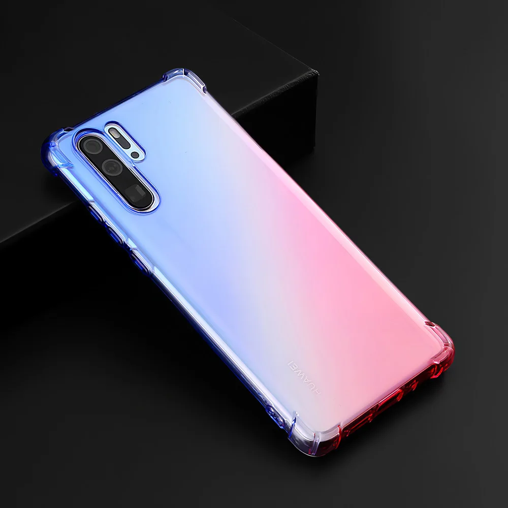 Ультратонкий Прозрачный чехол с градиентом для телефона Huawei P30 P20 Mate 10 20 Pro Lite 20X Honor