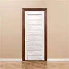 Деревянная зернистая дверная наклейка, виниловые обои для спальни, дверные украшения, наклейка, настенная наклейка, домашний декор, размер на заказ