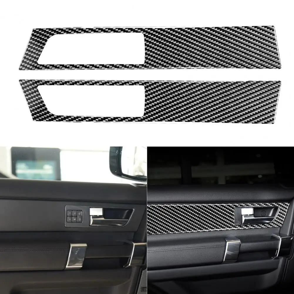 

4Pcs Handle Panel Sticker Reliable Self-adhesive Carbon Fiber Black Door Inner Handle Panel Trim for Land Rover Discovery 4 2010