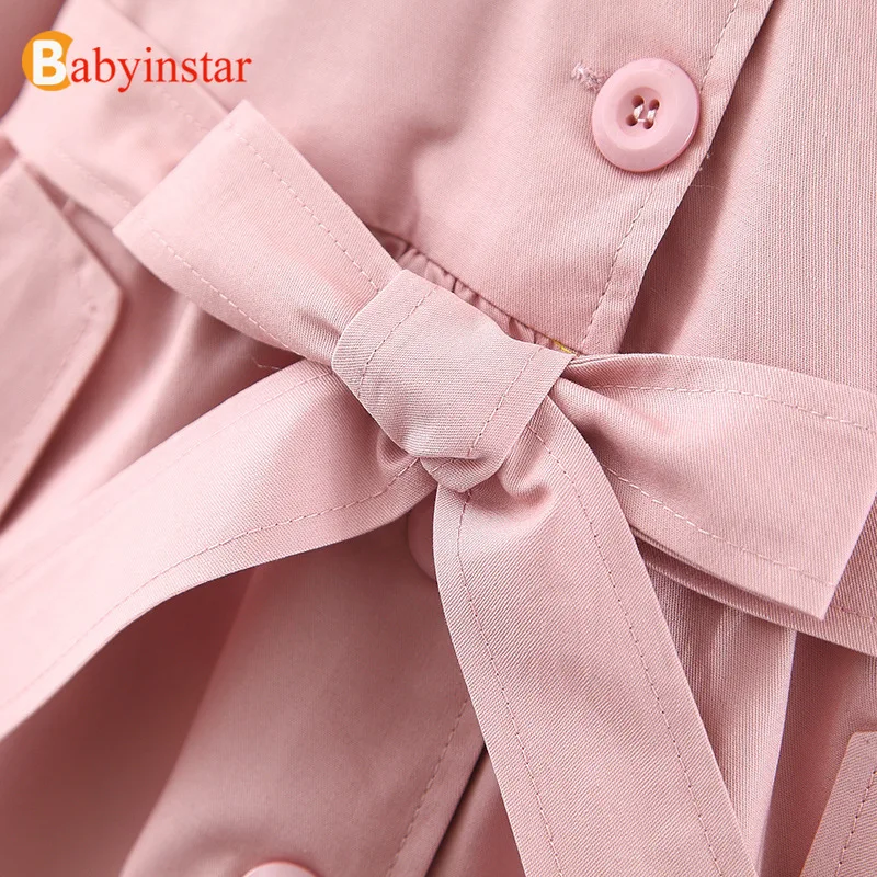 Модный тренчкот для девочек Babyinstar новинка 2020 весенне Осенняя детская одежда с