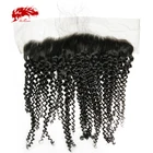 Ali Queen бразильские виргинские человеческие волосы, кудрявые волосы для ушей, кружевные фронтальные 10 