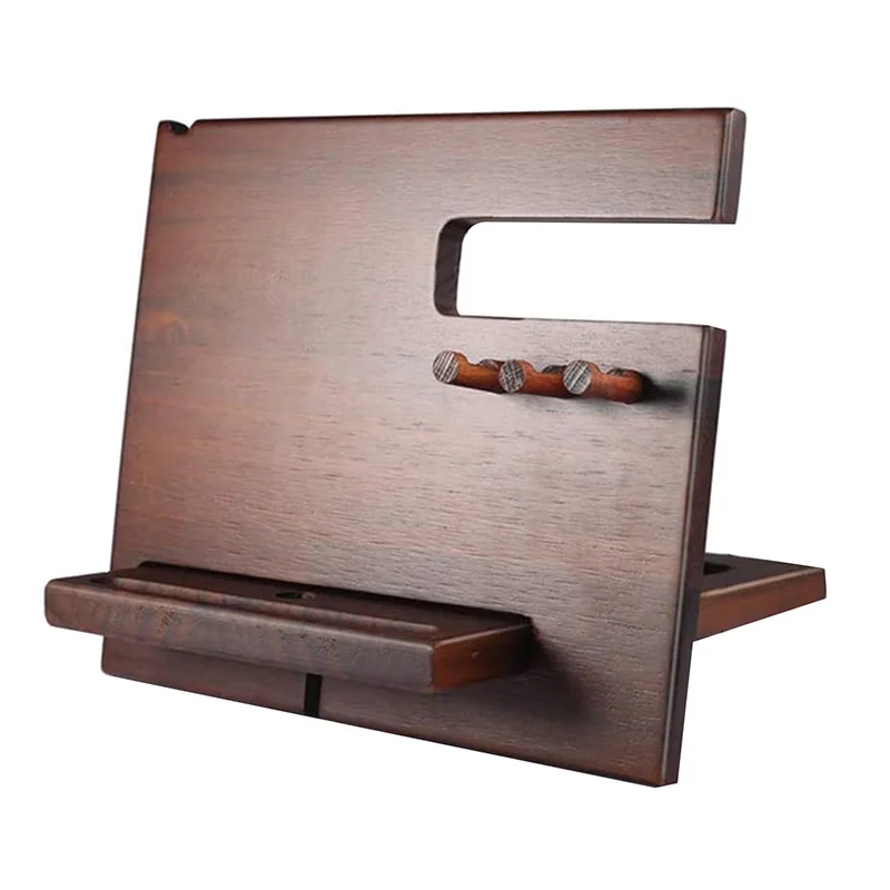 

Wood Jewelry Necklace Mobile Phone Base Multifunctional Hanging Bracelet Watch Glasses Key Jewelry Desktop Storage Stand