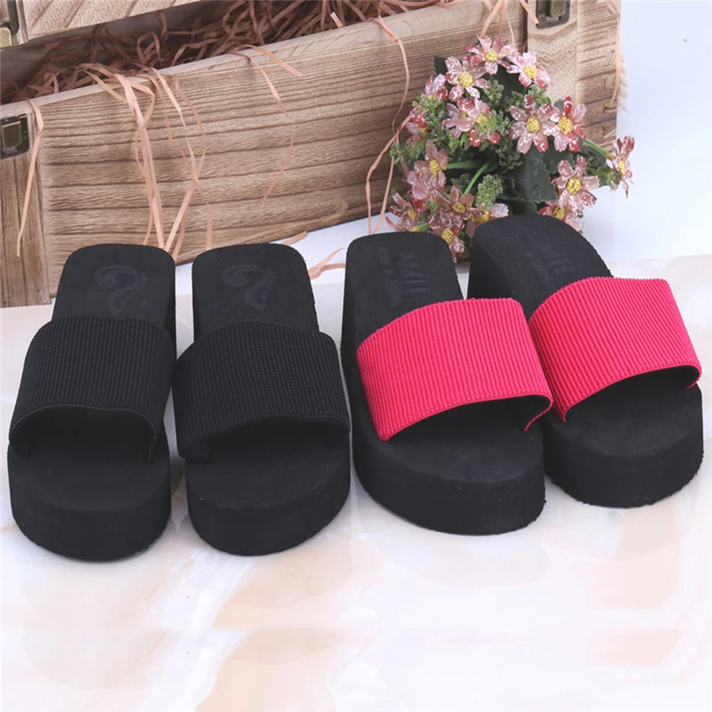 

Summer Soft Women Wedge Sandals Thong Flip Flops Flat Platform Slippers Beach J2HD