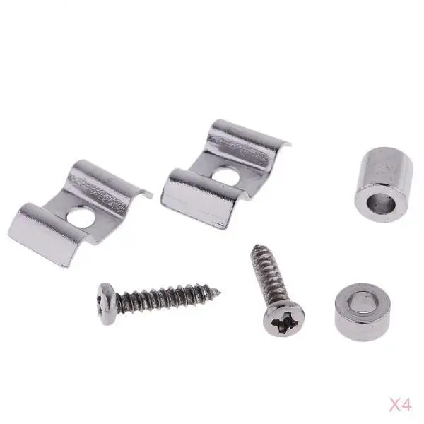 4 sets elektrische gitarre roller string bäume retainer gitarre teile silber free global shipping