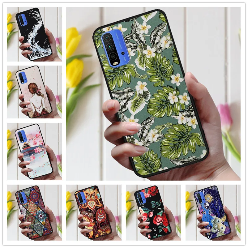 

For Xiaomi Redmi 9T Case Cute Flower Relief Soft Silicone Cover For Xiaomi Redmi 9T Phone Cases POCO X3 NFC X3 Pro Back Shells