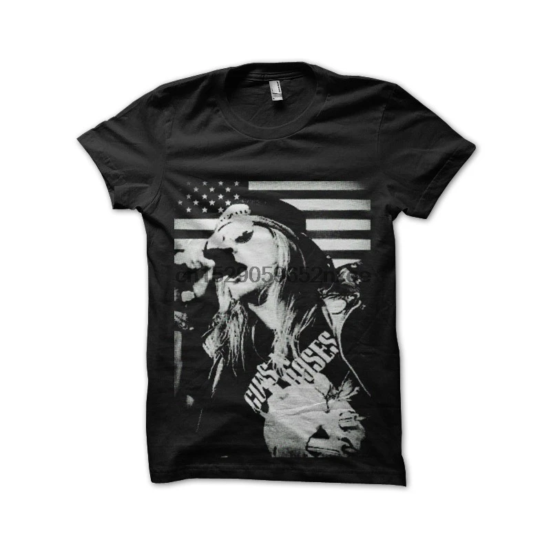 Мужская футболка Guns N Roses axl с розами футболки женские мужские футболки|Мужские