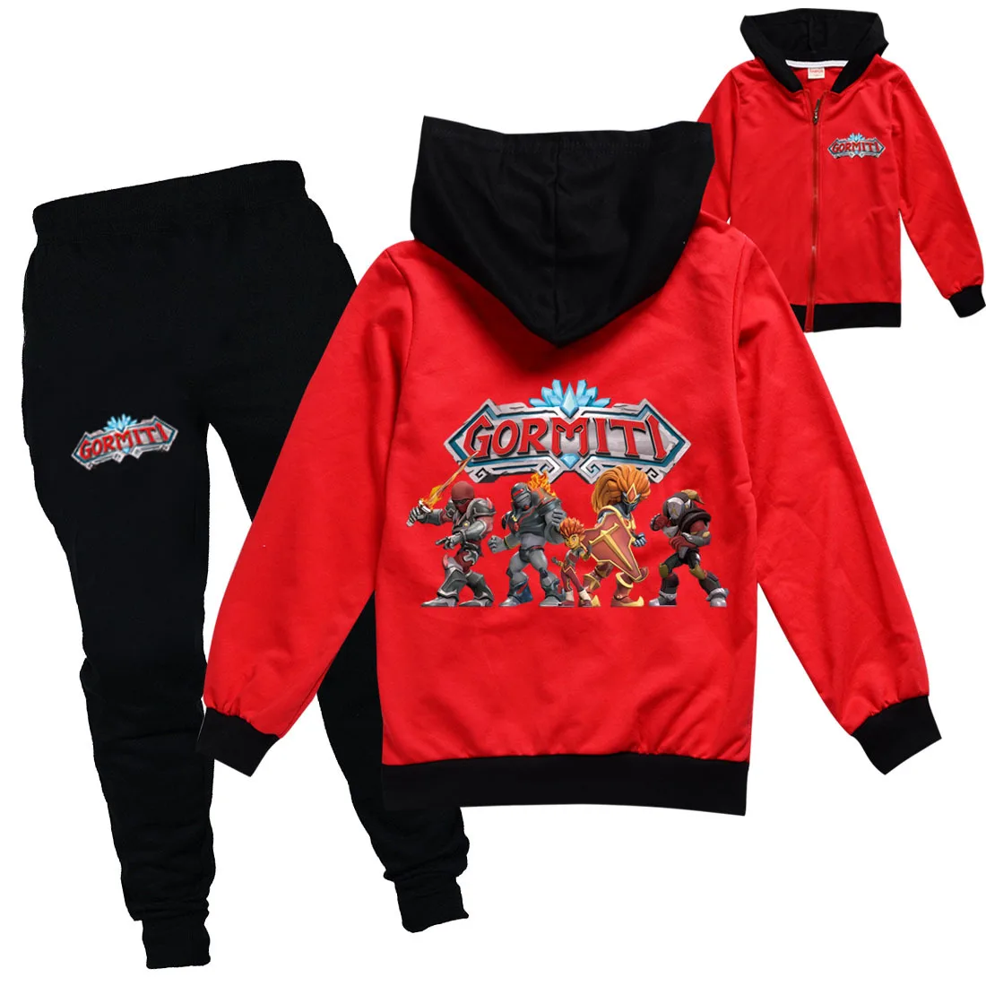 Gormiti Clothing Set Kids Hoodies Jogger Pants Tracksuit Girls Jacket with Zipper Hooded Tops Children Coat Baby Boys Streetwear