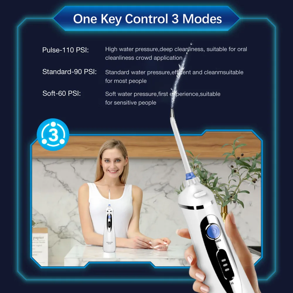 V400P ирригатор для полости рта USB перезаряжаемая водяная Флоссер переносная