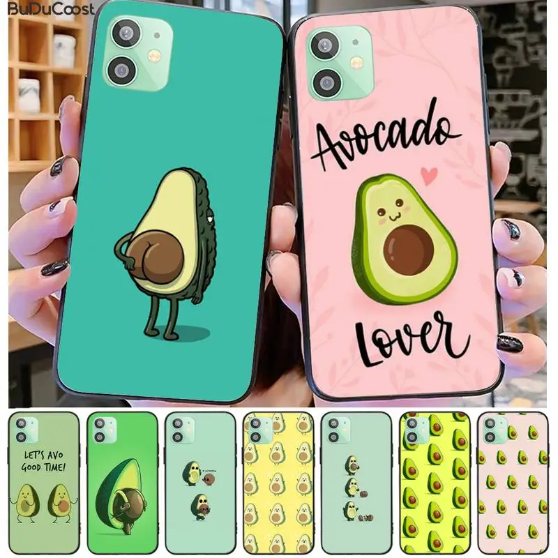 cute fruit avocado painted phone case for iphone 11 7 case for iphone 11 pro max x xs xr xs max 8 7 6s plus 5 se case free global shipping