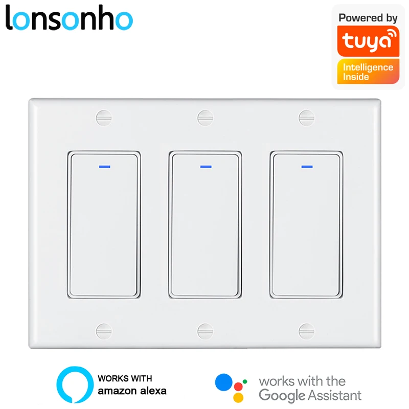 Lonsonho Tuya Интеллектуальный переключатель Wi Fi свяжитесь с нами на возраст 1 2 3