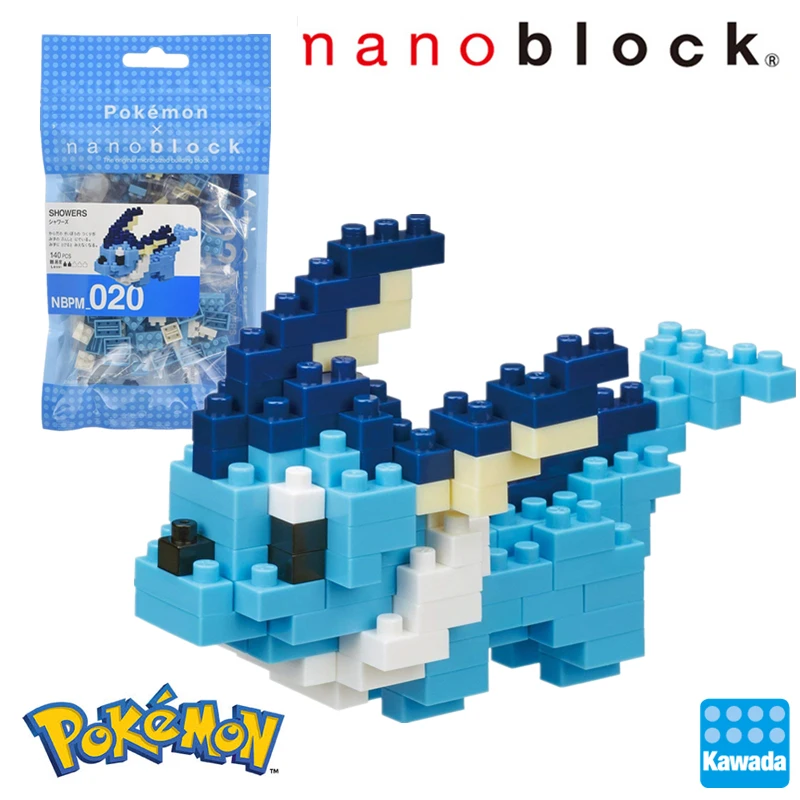 Kawada Nanoblock Покемон Пикачу NBPM 020 Vaporeon 140 шт. аниме мультфильм Алмаз строительные