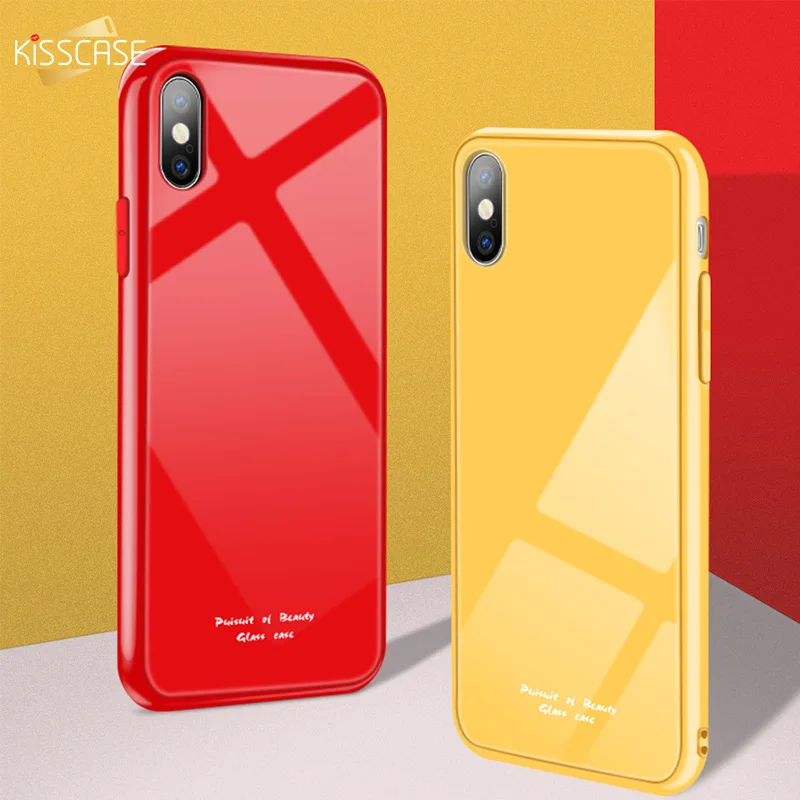 Оригинальный стеклянный чехол KISSCASE для iPhone 11 Pro Max цветной телефона 7 6 8 Plus 6S XS X XR |