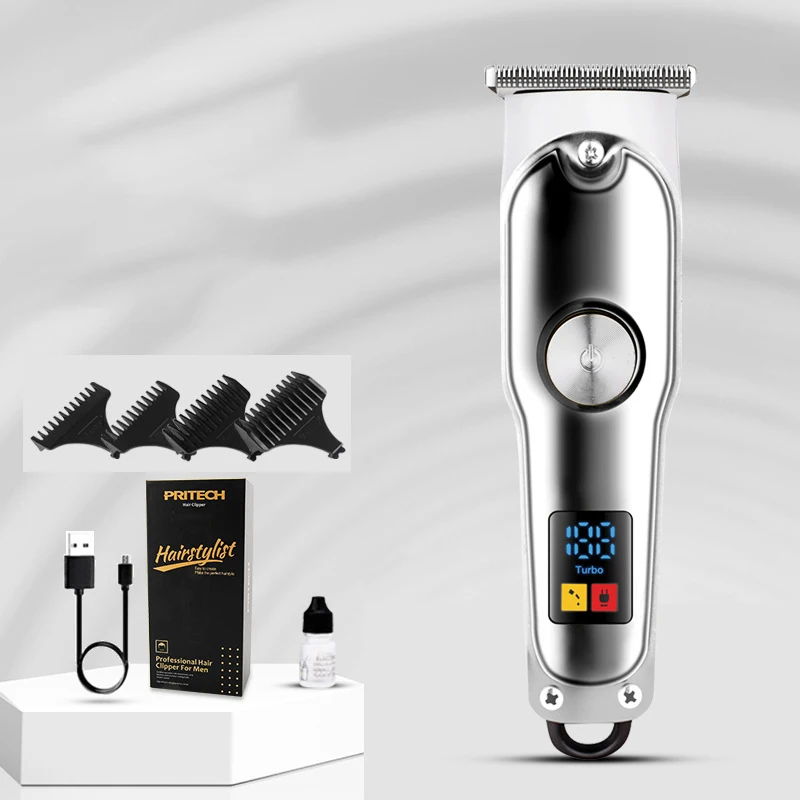

New Youpin Pritech Hair Clipper LED Display Shave Electric Hair Clipper Metal Carving Scissors Barber Clippers Cordless