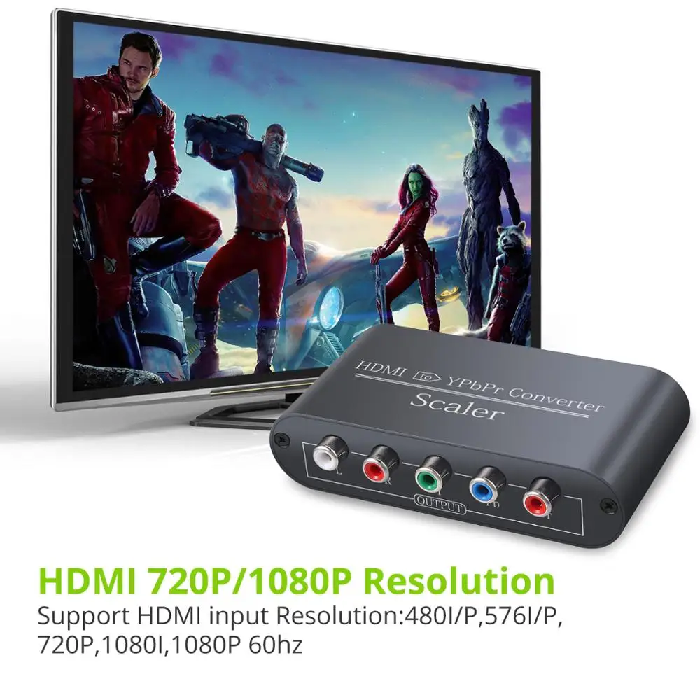 Алюминиевый видеоадаптер Neoteck 1080P HDMI совместимый с YPbPr R/L аудио выходом конвертер