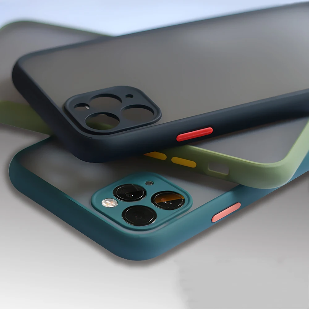 Матовый Силиконовый противоударный чехол бампер для Iphone 11 Pro Max Xs X Xr прозрачный 7 8