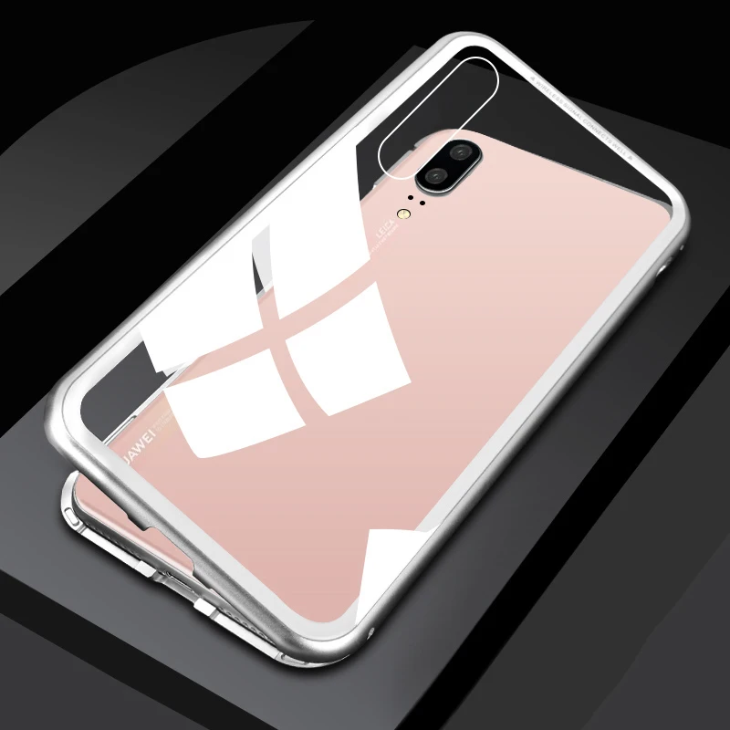 Магнитная Адсорбция металлический корпус для samsung A20e A10 A20 A30 A40 A50 A60 A70 A7 A9 J8 J4Plus J6 S8 S9 S10 плюс S10e S7 край - Цвет: Silver