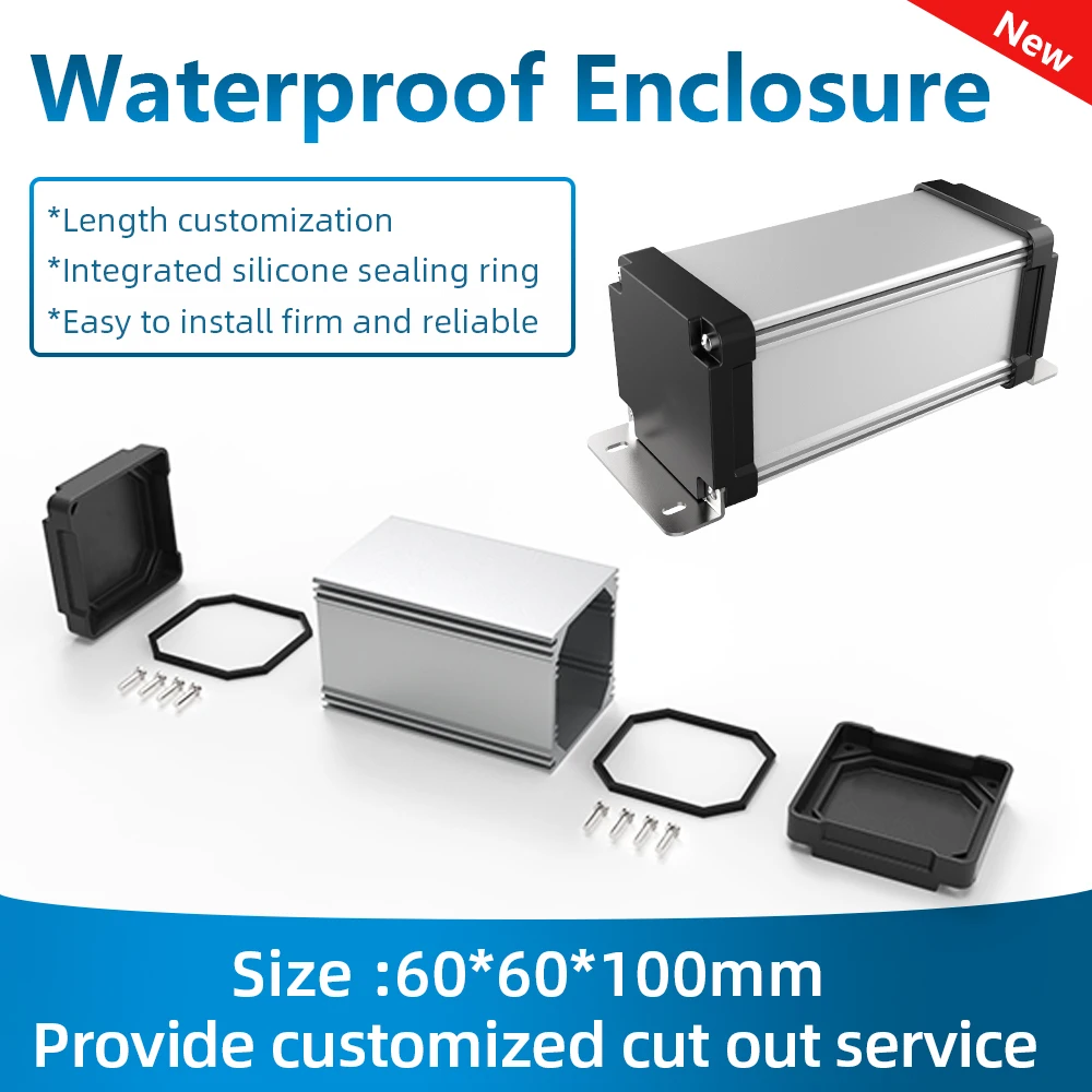 

Waterproof Aluminum Enclosure Ip68 Junction Metal Electrical Powerwall Battery Housing M01 60*60mm High Quality