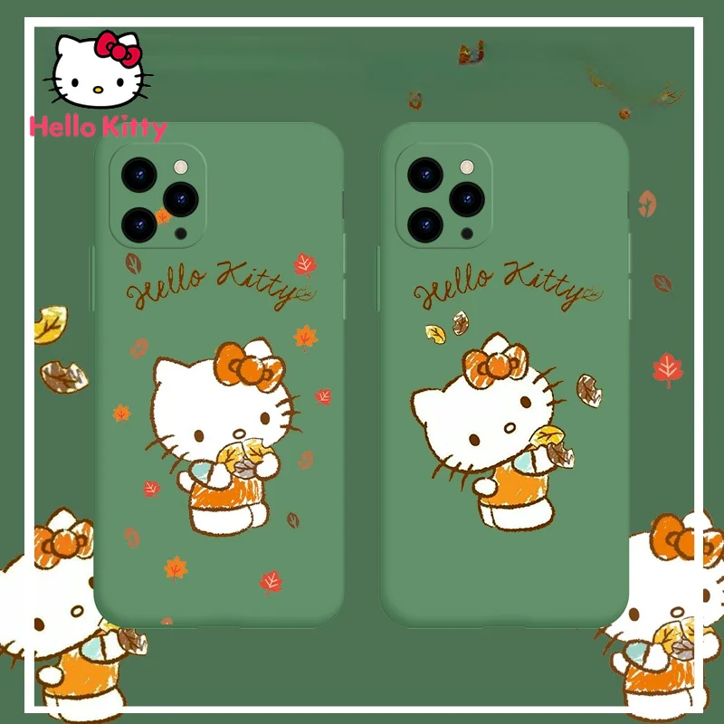 

Hello Kitty for IPhone 7/8P/X/XR/XS/XSMAX/11/12Pro Mobile Phone Case Cartoon Girl Silicone Anti-collision