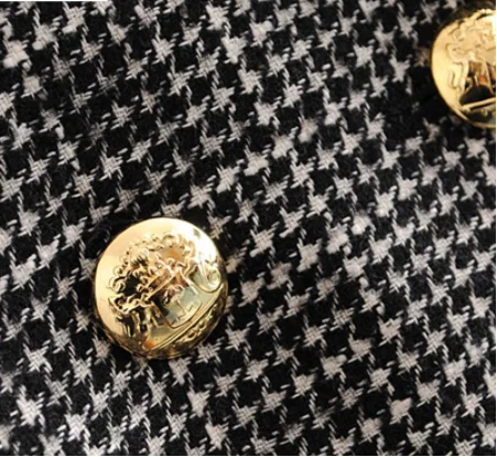 Женские формальные твидовые двубортные пальто с длинными рукавами и карманами