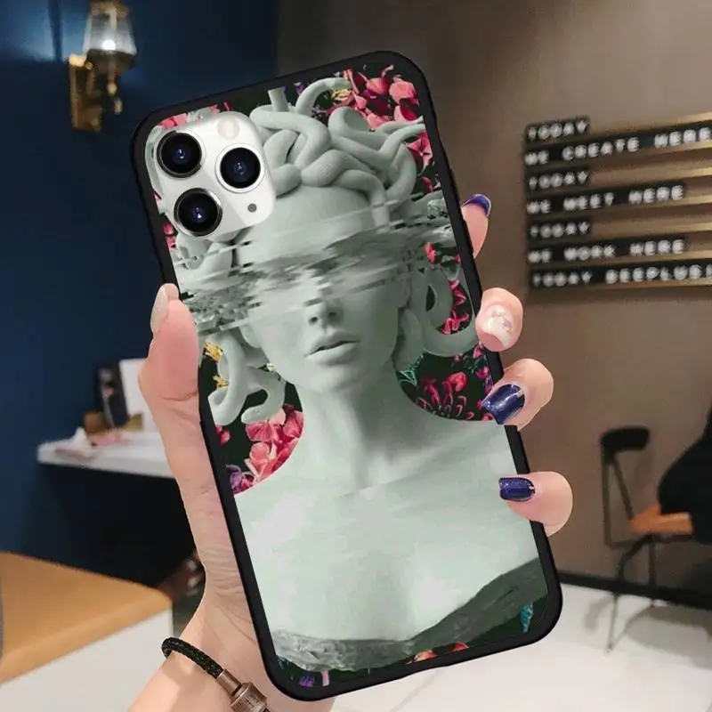 

David Medusa plaster funny art Phone Case for iPhone 11 12 pro XS MAX 8 7 6 6S Plus X 5S SE 2020 XR Soft silicone